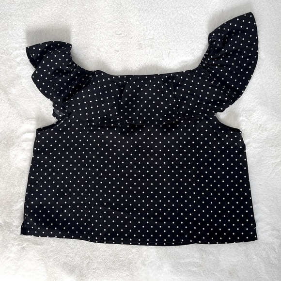EUC Maison Jules Ruffle Polka Dot Blouse, Size XXL - Picture 5 of 9